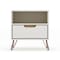 Manhattan Comfort Rockefeller 1.0 Nightstand, Off White and Nature 101GMC3 - alternate 1